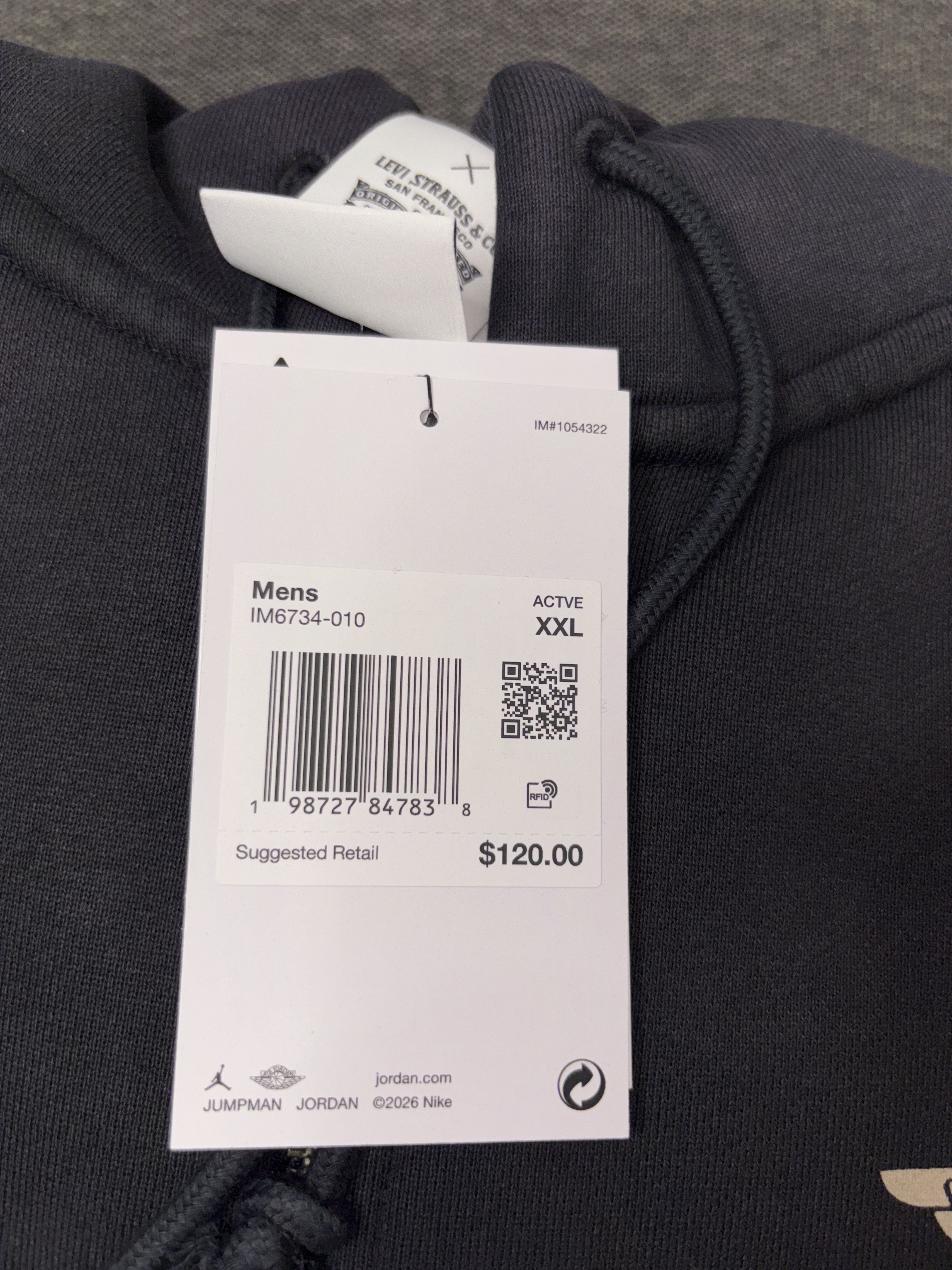 Levi's × Nike Nike Jordan x Levi's Full Zip Hoodie Black XXL IM6734-010 Size US XXL / EU 58 / 5 - 9 Thumbnail