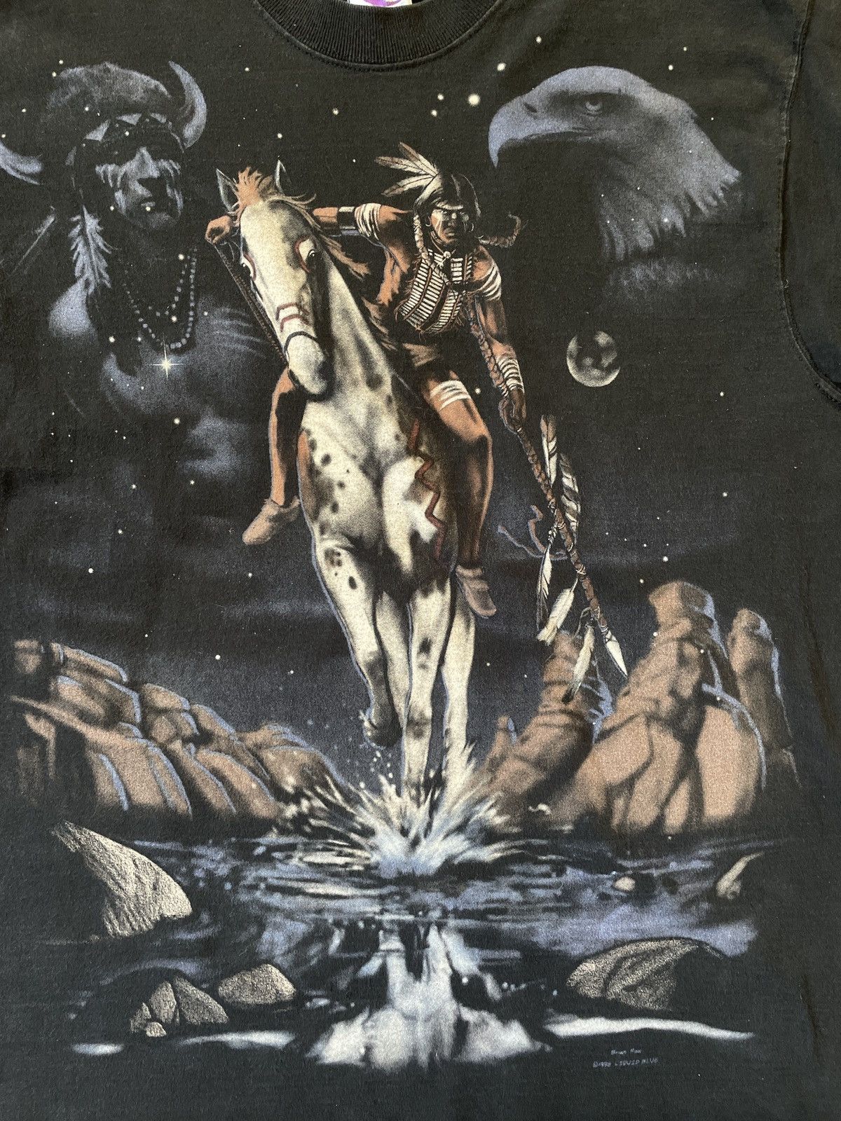 Liquid Blue × Vintage 1998 RARE LIQUID BLUE NATIVE THUNDER GRAPHIC SHIRT Size US L / EU 52-54 / 3 - 8 Thumbnail