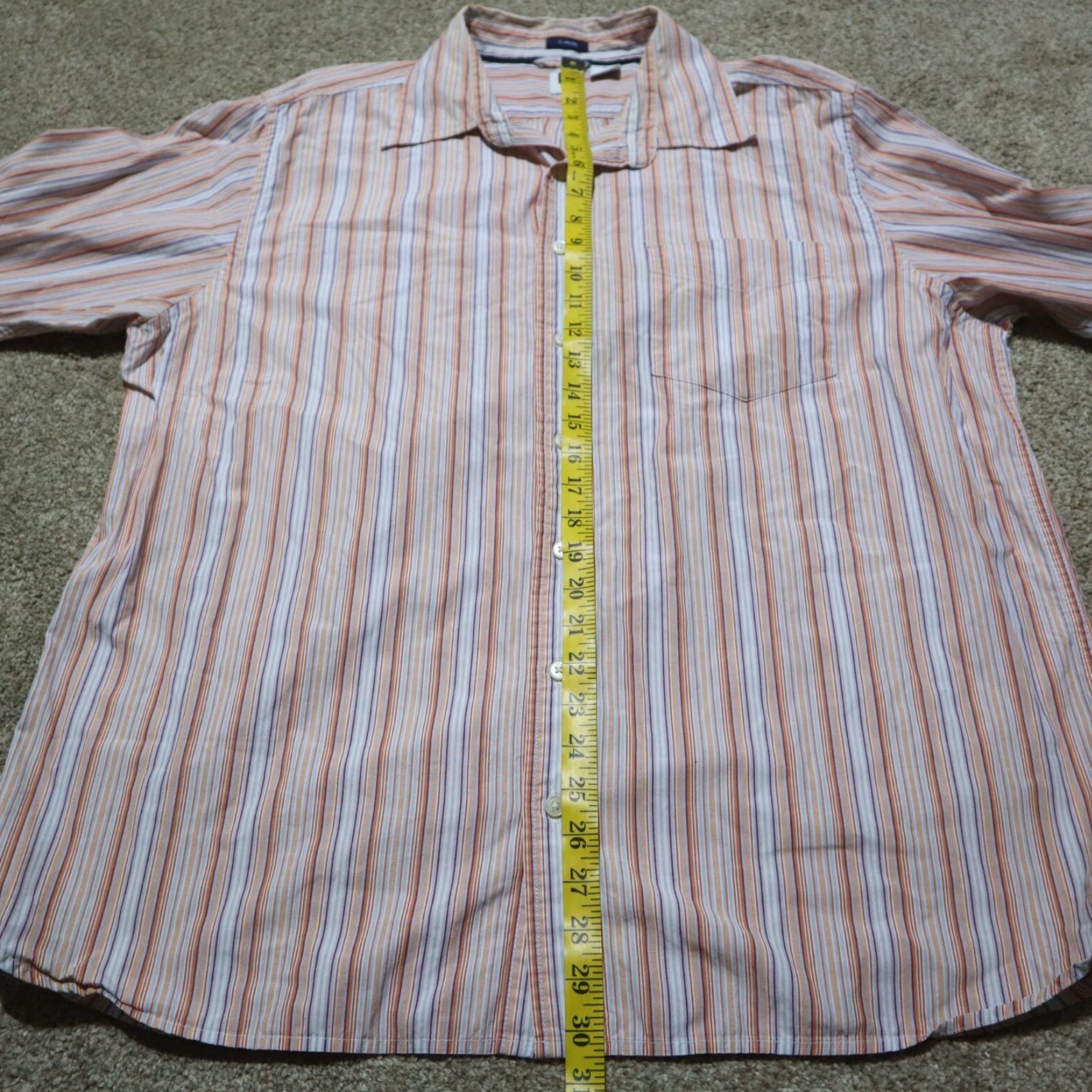 Gap Gap Shirt Button-Up XL Men Orange Striped Check Classic Vintage No N/A Size US XL / EU 56 / 4 - 6 Thumbnail