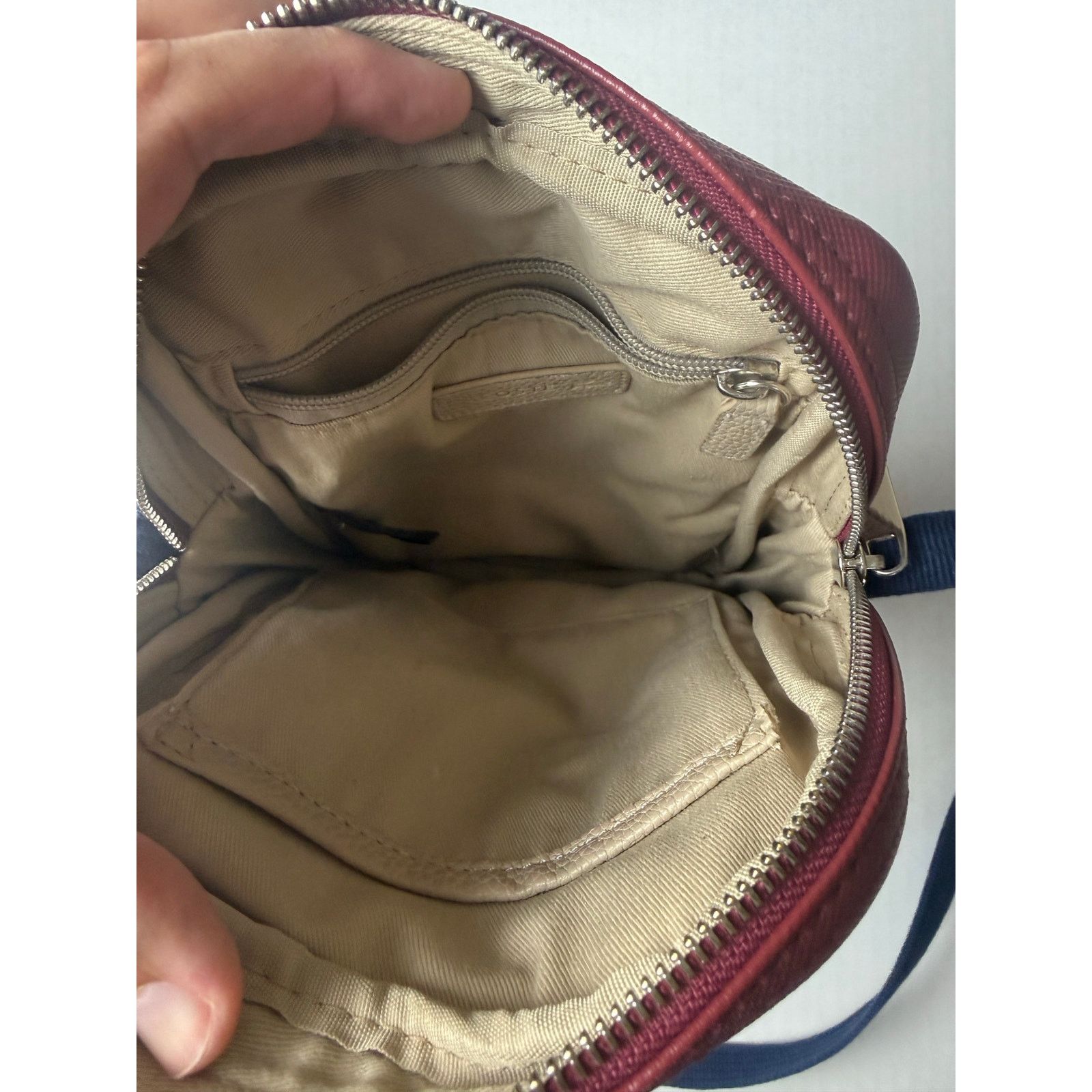 Lacoste Lacoste Crossbody Bag - Burgundy with Blue Strap Size ONE SIZE - 6 Thumbnail