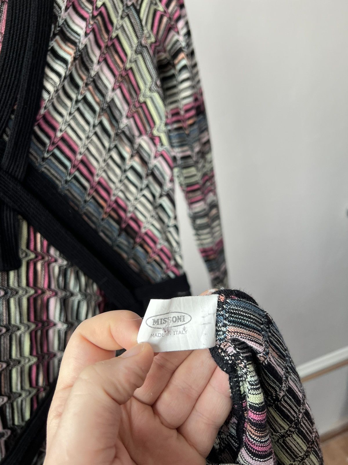 Missoni MISSONI WRAP KNIT ZIGZAG DRESS BLEND WOOL SLEEVE SIZE IT 42 Size M / US 6-8 / IT 42-44 - 14 Thumbnail