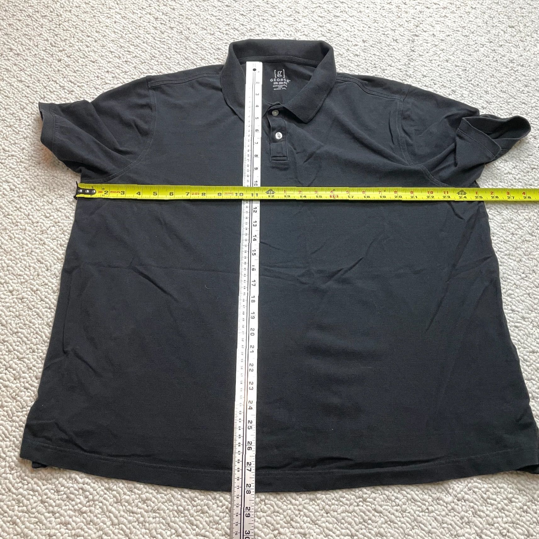 George George Polo Shirt Mens 2XL 50-52 Black Short Sleeve Polo Shirt Shirt Short Sleeve George Mens 2XL Black Cotton Knit Casual Rugby Golf Top Size US XXL / EU 58 / 5 - 3 Thumbnail
