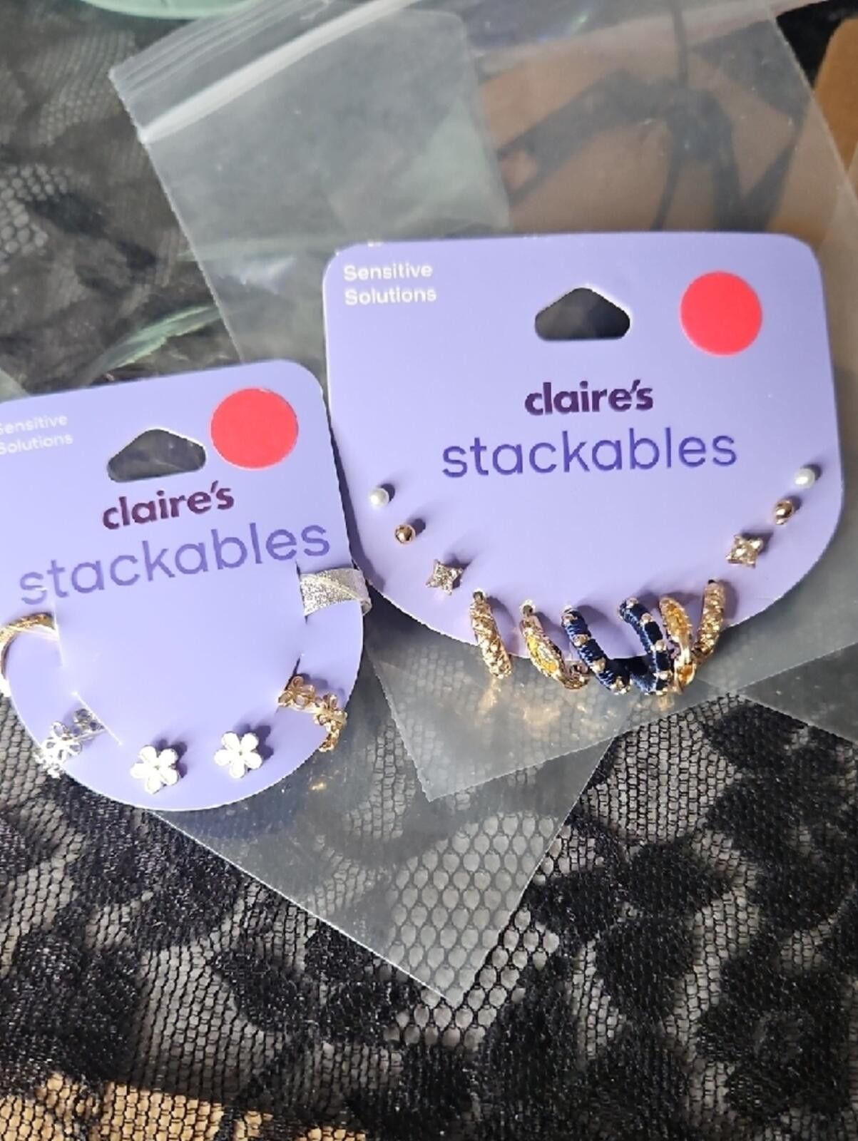 Other Claire's Gold and Navy Stackable Earring Set - 2 sets Size ONE SIZE - 7 Thumbnail