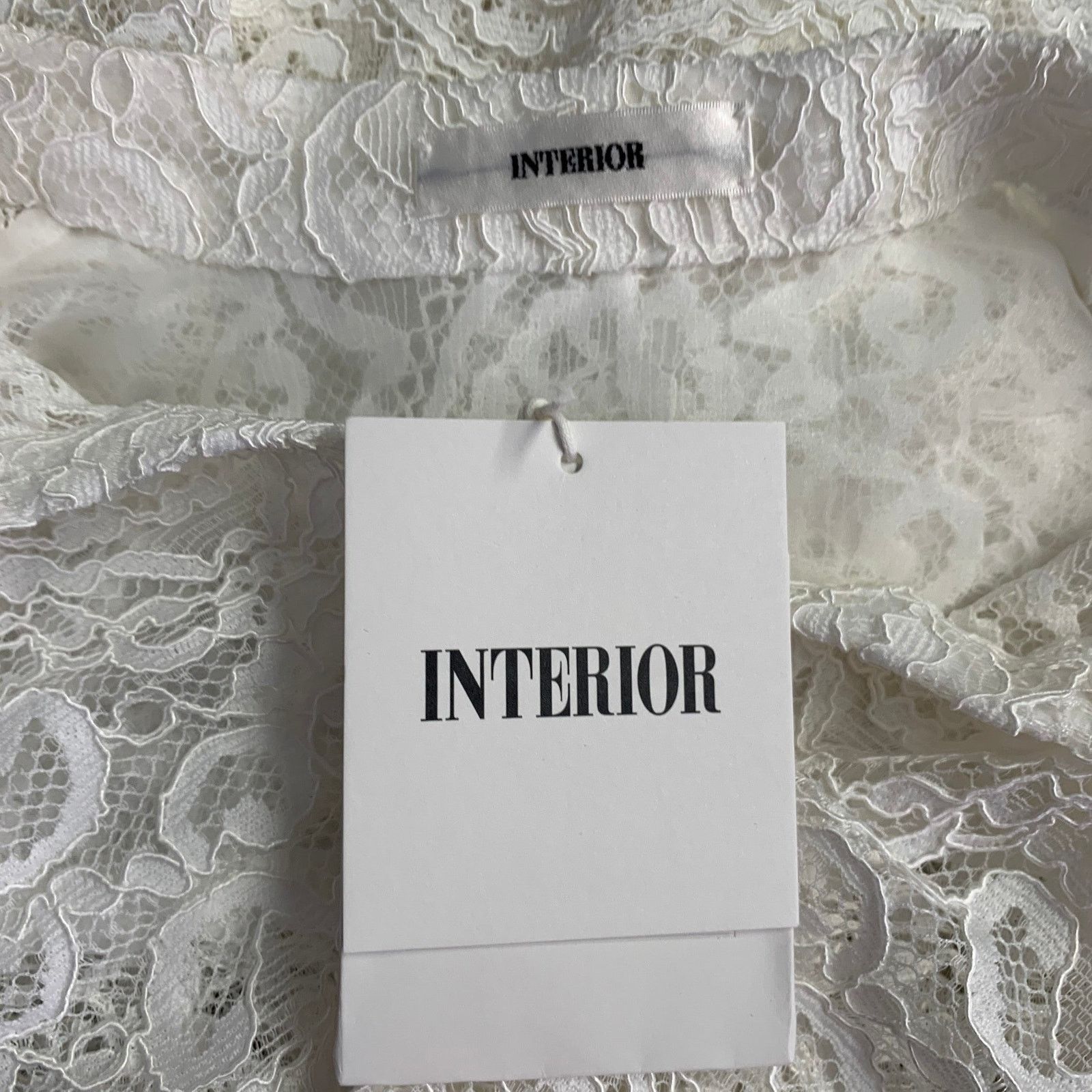 Other INTERIOR Size XS Off White Nylon Blend Lace Shirt Pants Set Size XS / US 0-2 / IT 36-38 - 6 Thumbnail