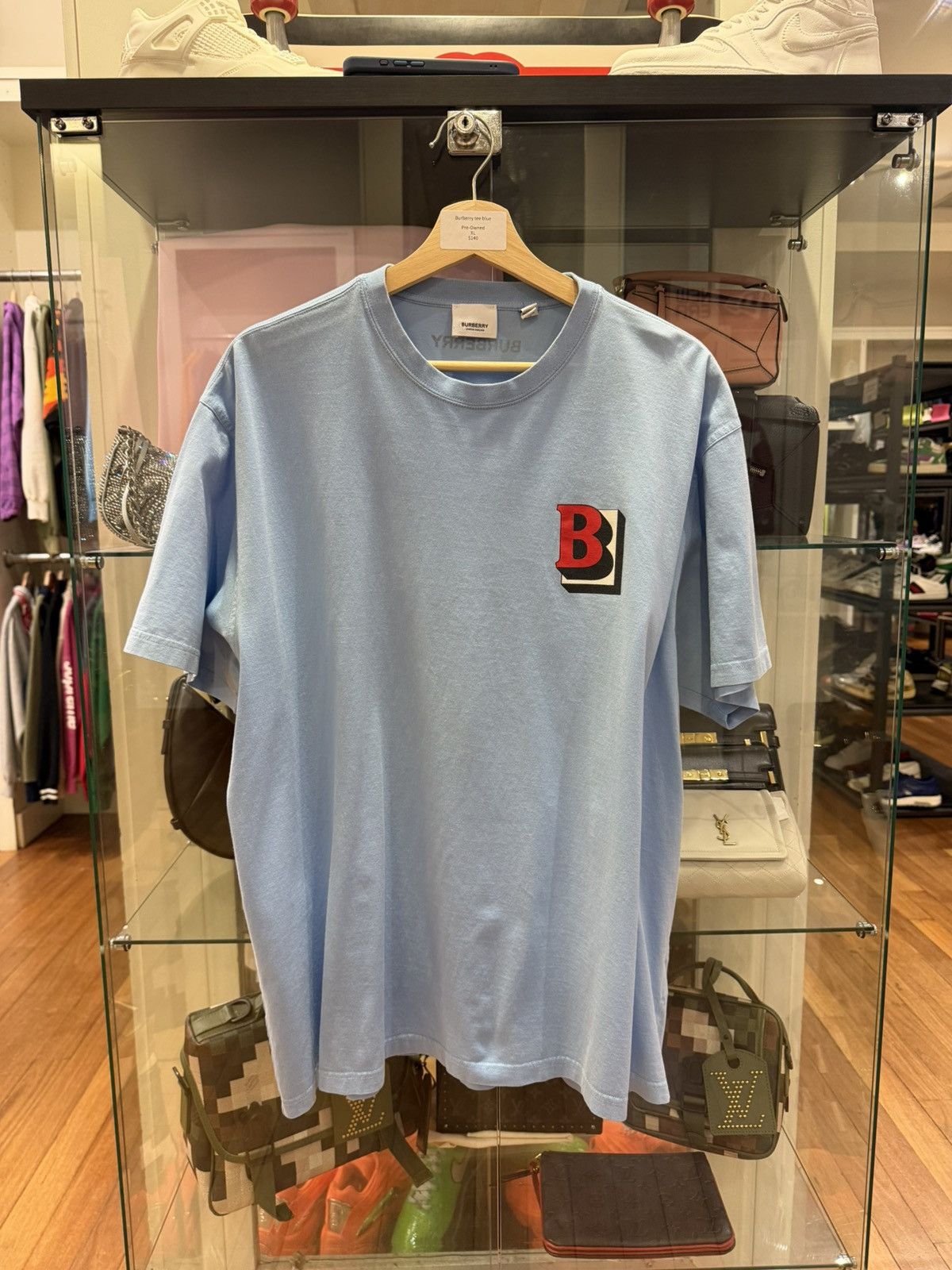 Burberry Burberry B Logo Tee - Cornflower Blue Size US XL / EU 56 / 4 - 1 Thumbnail