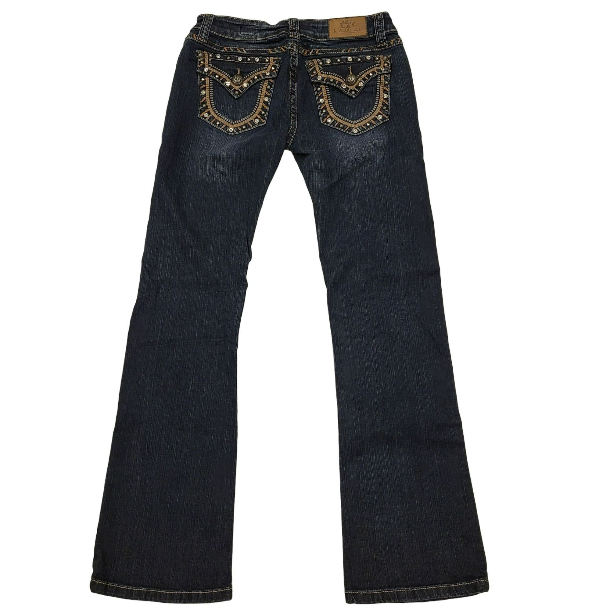 Other L.A. Idol USA Fashion Jeans Bootcut Blue Jeans Bling Embroid Size 32" / US 10 / IT 46 - 2 Thumbnail