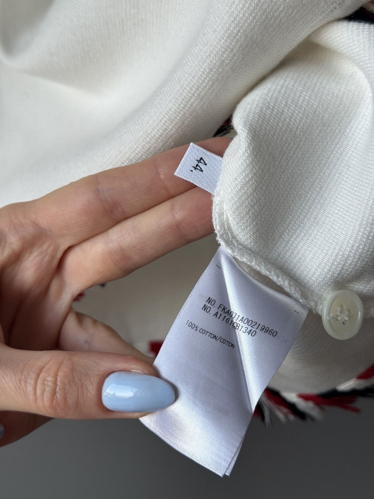 Thom Browne Thom Browne Fringe Embellished White T-Shirt Size M / US 6-8 / IT 42-44 - 4 Thumbnail