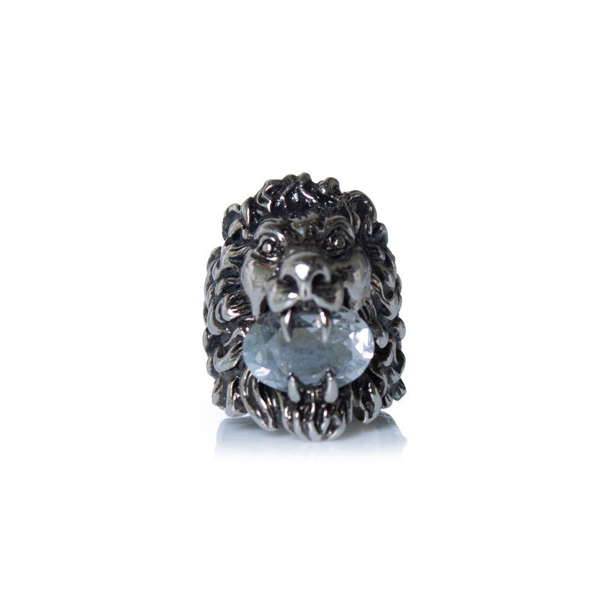 Gucci Gucci, Unisex lion ring head with transparent stone Size ONE SIZE - 6 Thumbnail
