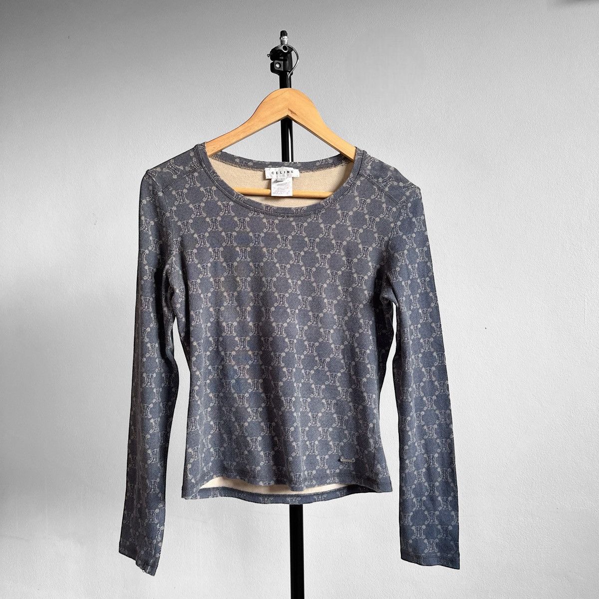 Celine Vintage Celine Monogram Long Sleeve top Size L / US 10 / IT 46 - 1 Thumbnail