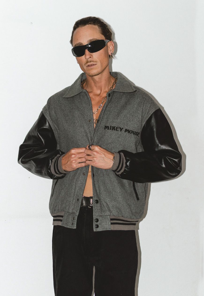 Designer × Vintage Collectible 90s Mickey Monesy Wool Leather Bomber Jacket Size US XL / EU 56 / 4 - 6 Thumbnail