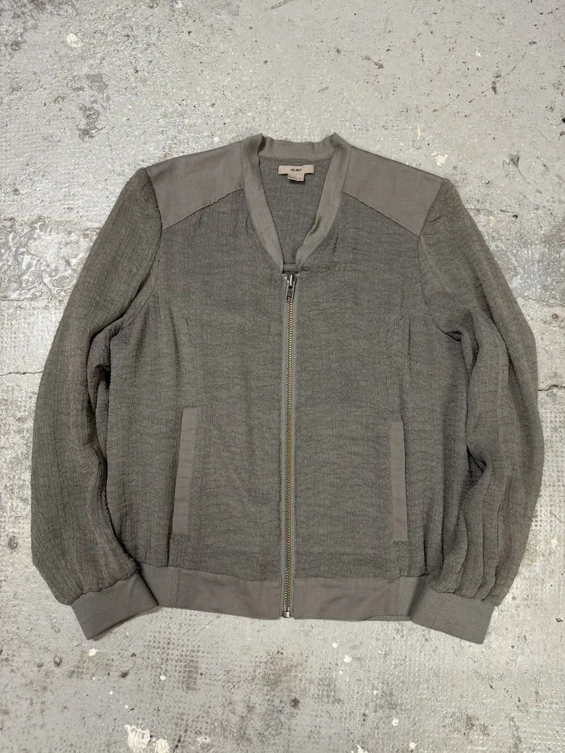 Helmut Lang × Vintage Helmut Lang Concrete Raw Grey Bomber Jacket Size XS / US 0-2 / IT 36-38 - 6 Thumbnail