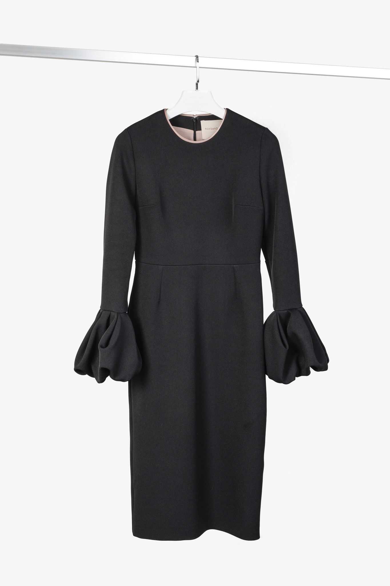 ROKSANDA Roksanda Lena Black Crepe Frilled Sleeve Midi Dress Size L / US 10 / IT 46 - 1 Thumbnail