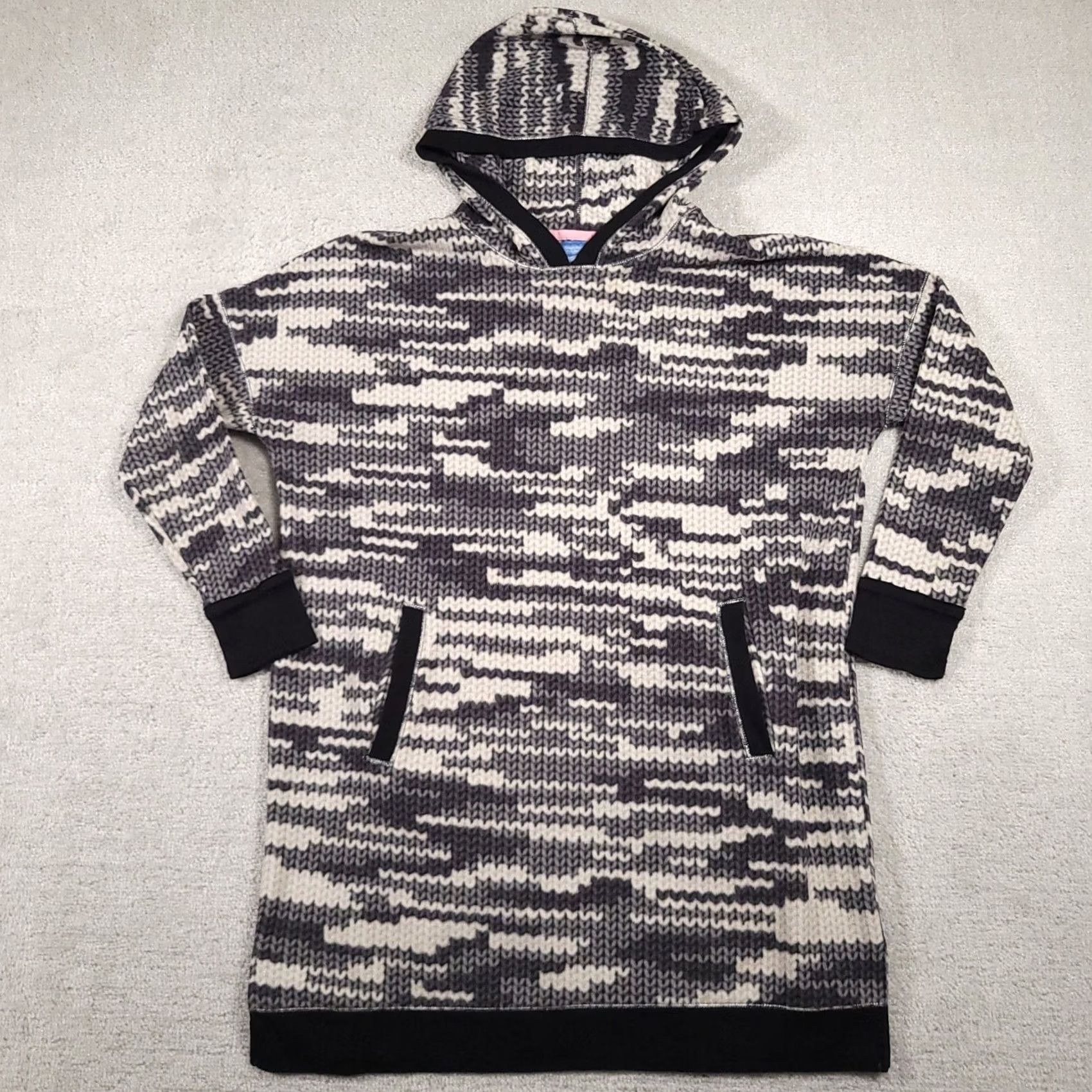 Vintage VINTAGE Simply Vera Vera Wang Women's Long Hoodie Size Large Fleece Abstract Pockets Gray - Hoodie, Womens, L, Gray, Pockets Size L / US 10 / IT 46 - 2 Thumbnail
