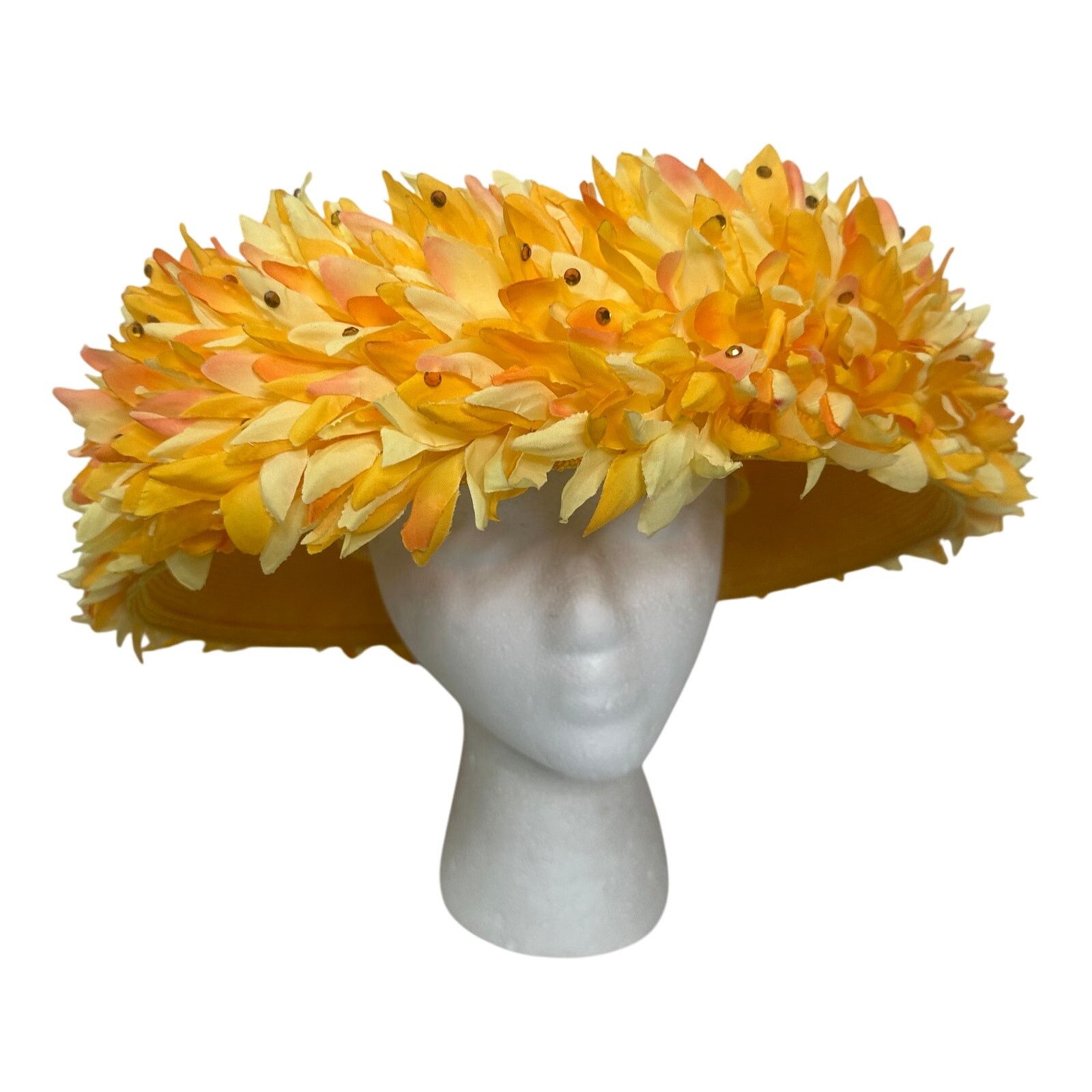Vintage Vintage 1980s b. michael Yellow Church Derby Formal Hat Size ONE SIZE - 1 Thumbnail