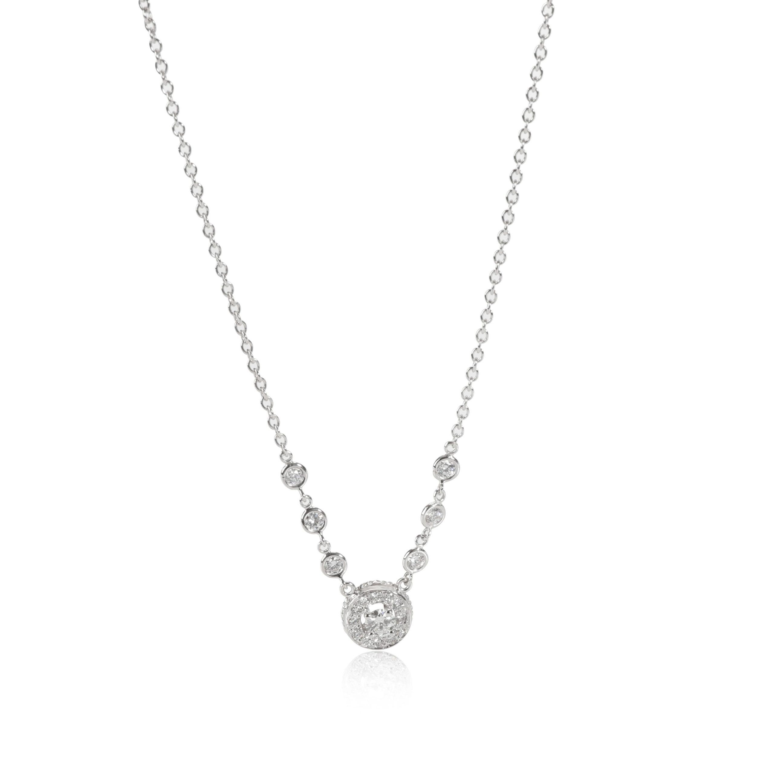 Halo Halo Diamond Necklace in 18K White Gold 0.67 CTW Size ONE SIZE - 1 Preview