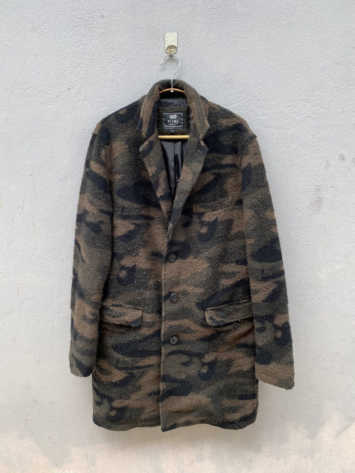 Beams Plus Beams Camouflage Wool Long Jacket Size US L / EU 52-54 / 3 - 1 Thumbnail