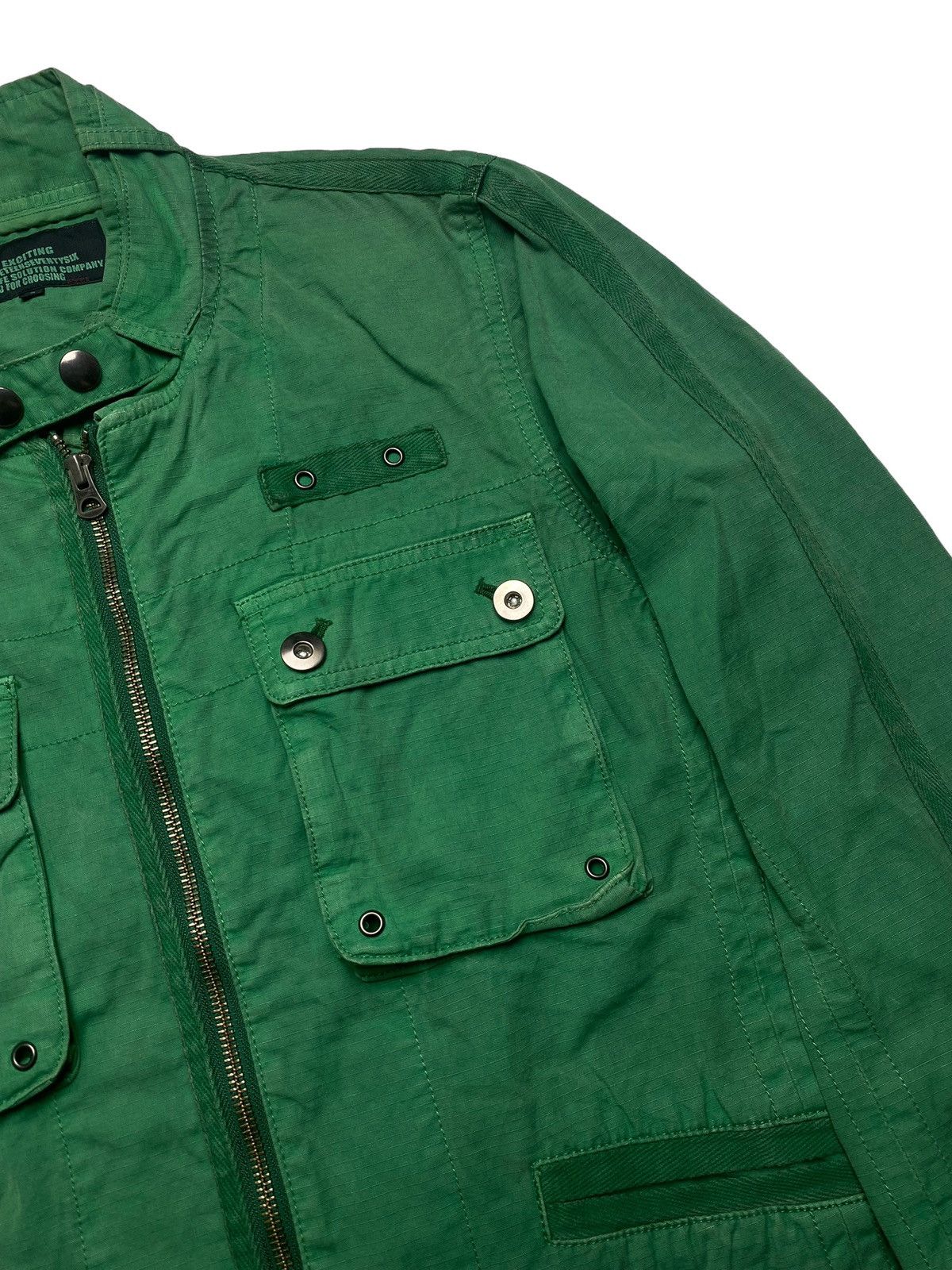 Beams Plus 2000s Beams - Green Biker Jacket Size US M / EU 48-50 / 2 - 12 Thumbnail
