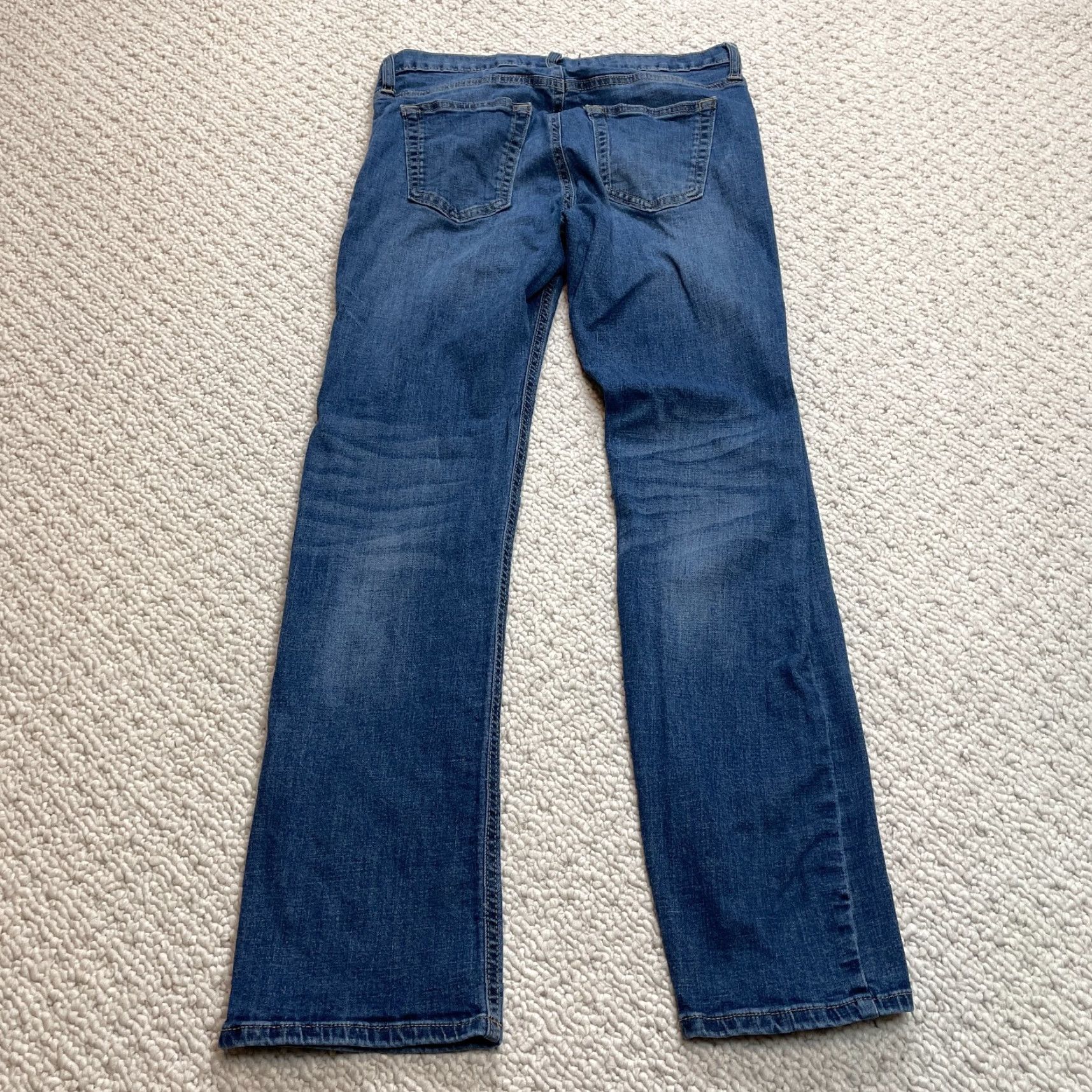 Denime Unbranded Jeans Ladies 30x28 Blue Denim Dark Wash Straight Mid Rise Solid Pants Size 34" / US 12 / IT 48 - 7 Thumbnail
