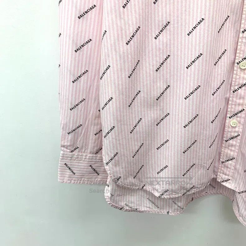 Balenciaga Balenciaga Light Pink Logo Letter All-Over Printed Cotton Size US XS / EU 42 / 0 - 4 Thumbnail