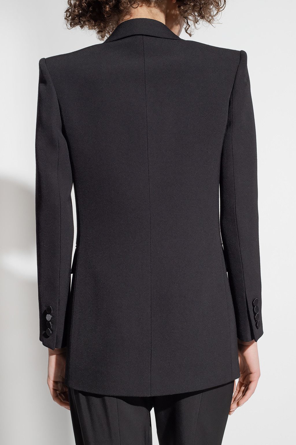 Saint Laurent Paris o1s1wg111124 Double Breasted Tuxedo Jacket Grain DE Poudre Size XS / US 0-2 / IT 36-38 - 4 Thumbnail