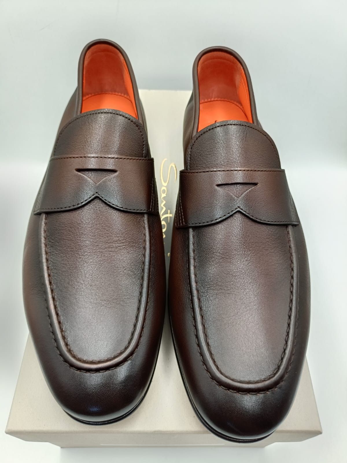 Santoni Santoni Brown Leather Loafers Size US 10.5 / EU 43-44 - 5 Thumbnail