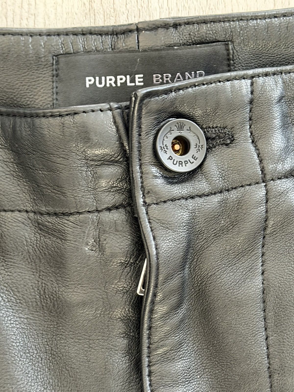 Purple Brand Purple Brand Leather Cargo Shorts Authentic 36 Size US 36 / EU 52 - 6 Thumbnail