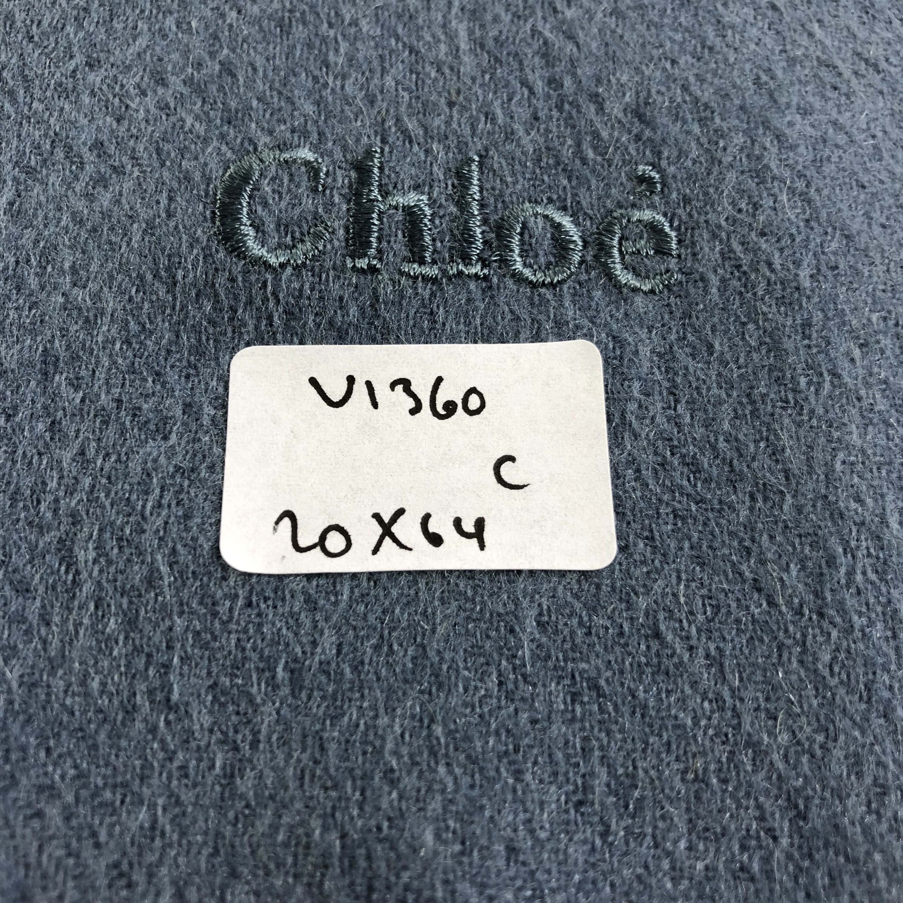 Vintage Chloe Plain Blue Cashmere Scarf Muffler V1360 Size ONE SIZE - 7 Thumbnail