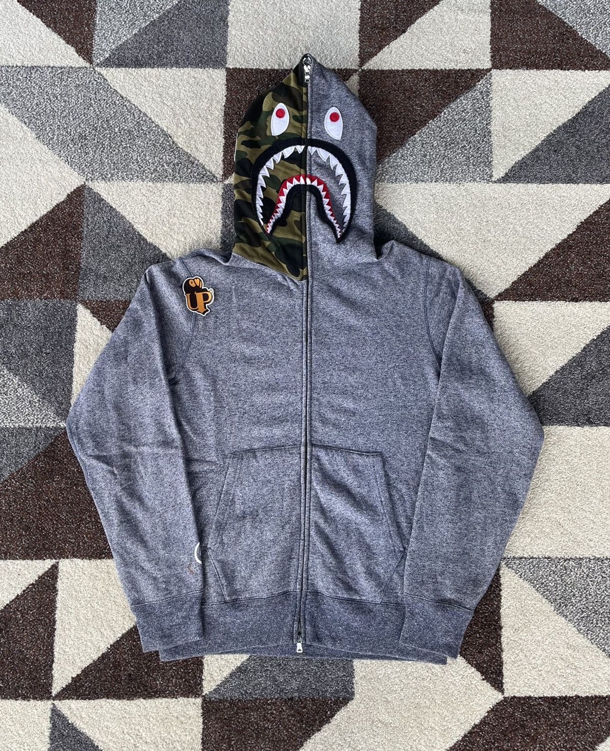 Bape Bape Half Camo Shark Fullzip Hoodie Size US L / EU 52-54 / 3 - 1 Thumbnail
