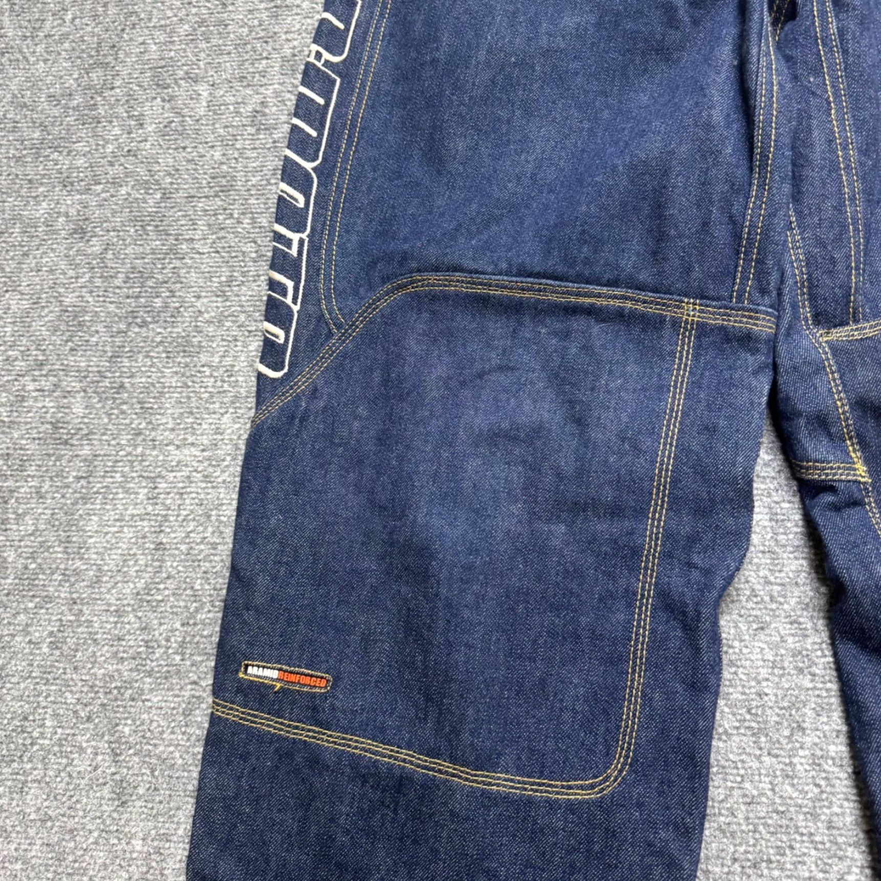 Denime VINTAGE Unbranded Denim Biker Pants Jeans 32x30 Men's Dark Washed Y2K Baggy Insulated Size US 32 / EU 48 - 7 Thumbnail