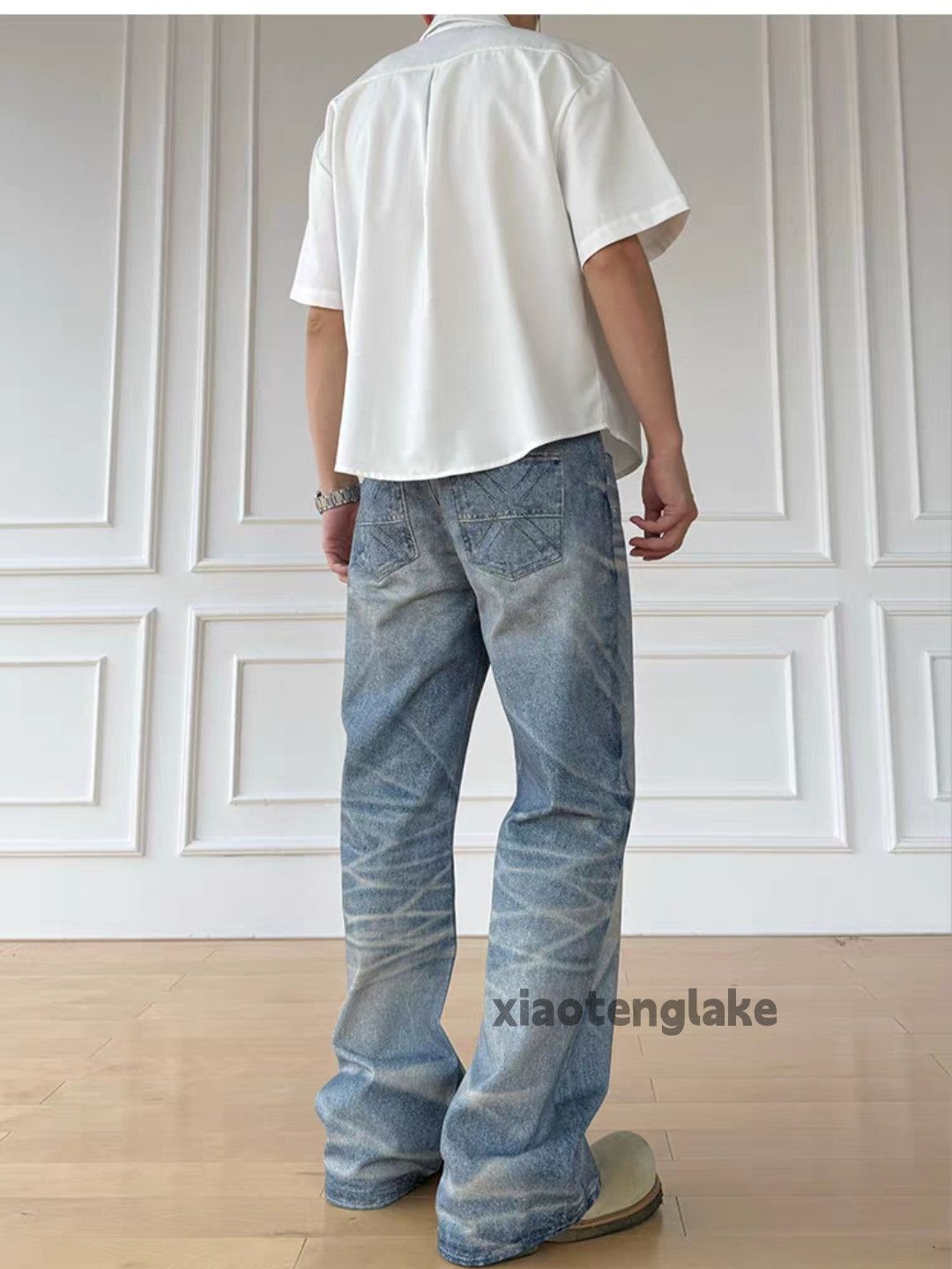Vintage Unisex digital print pattern festival hiphop yuppie jeans Size US 32 / EU 48 - 7 Thumbnail