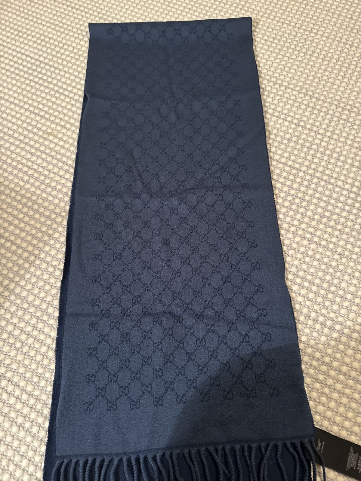 Gucci Gucci Blue Wool Scarf Size ONE SIZE - 2 Thumbnail