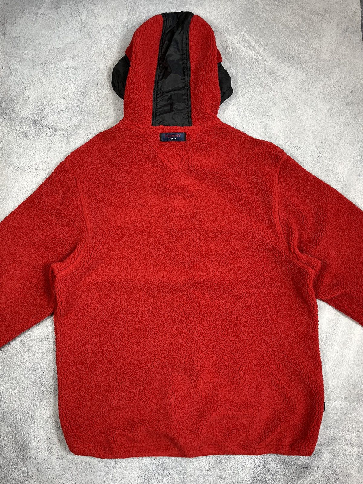 Tommy Hilfiger × Tommy Jeans × Vintage Vintage 90s Tommy Jeans fleece deep pile anorak hoodie XL Size US XL / EU 56 / 4 - 7 Thumbnail