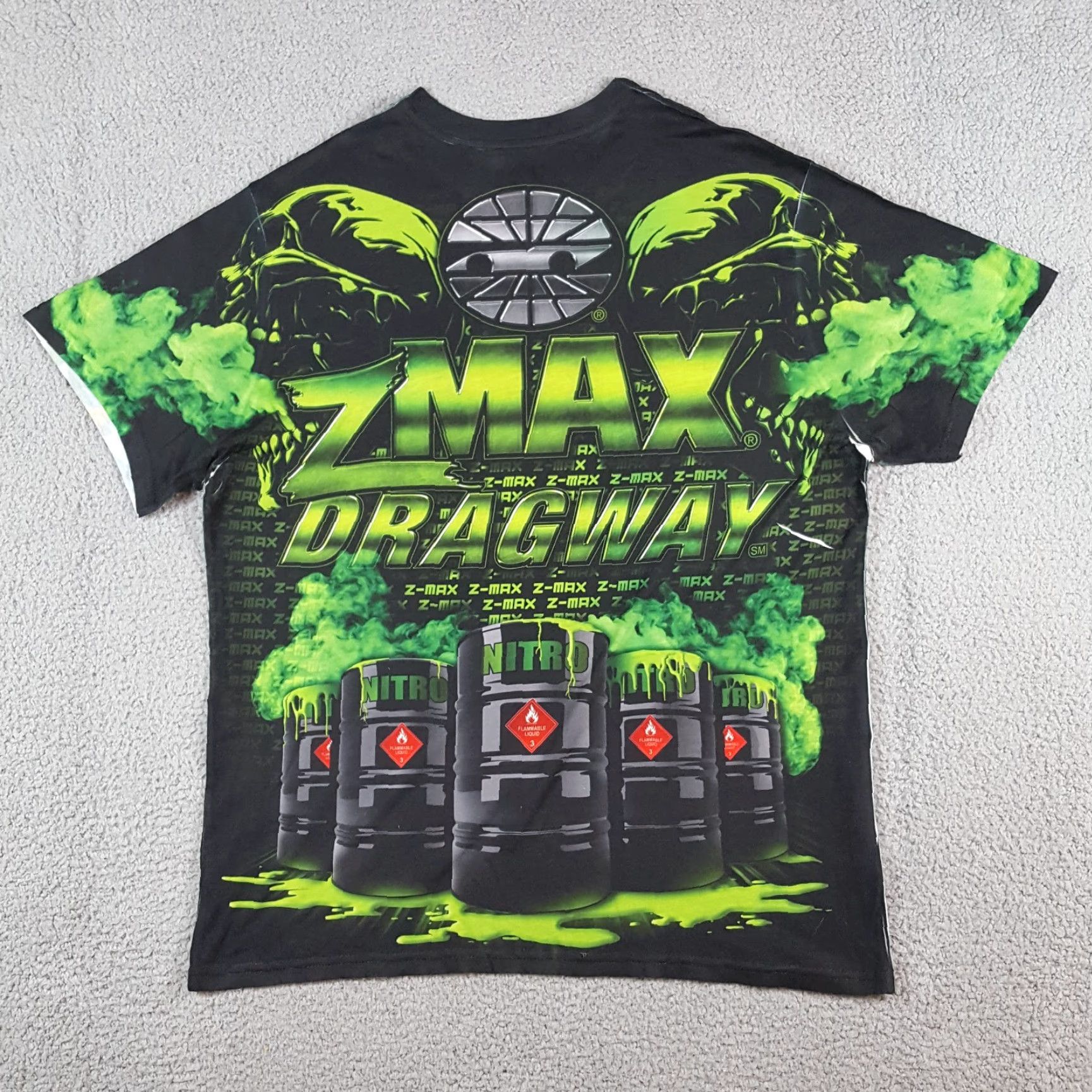 GAS VINTAGE Green Smoke Gas Mask Z-Max Zombie Men's Size L Drag Racing T Shirt Size US L / EU 52-54 / 3 - 4 Thumbnail