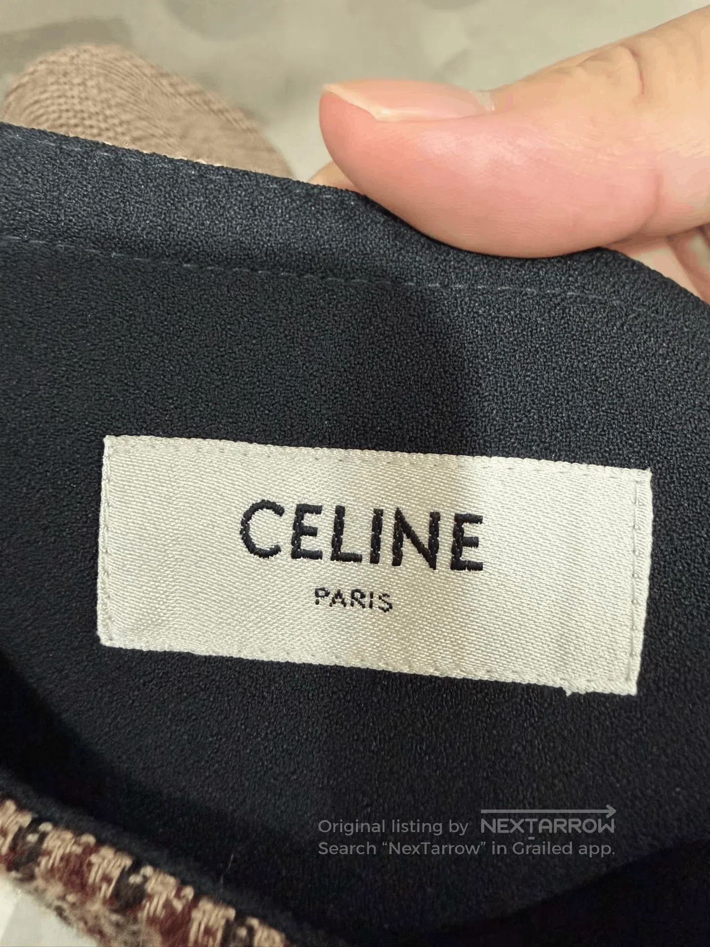 Celine Celine Houndstooth Wool Ruffled Mini Skirt. Size 37" - 5 Thumbnail