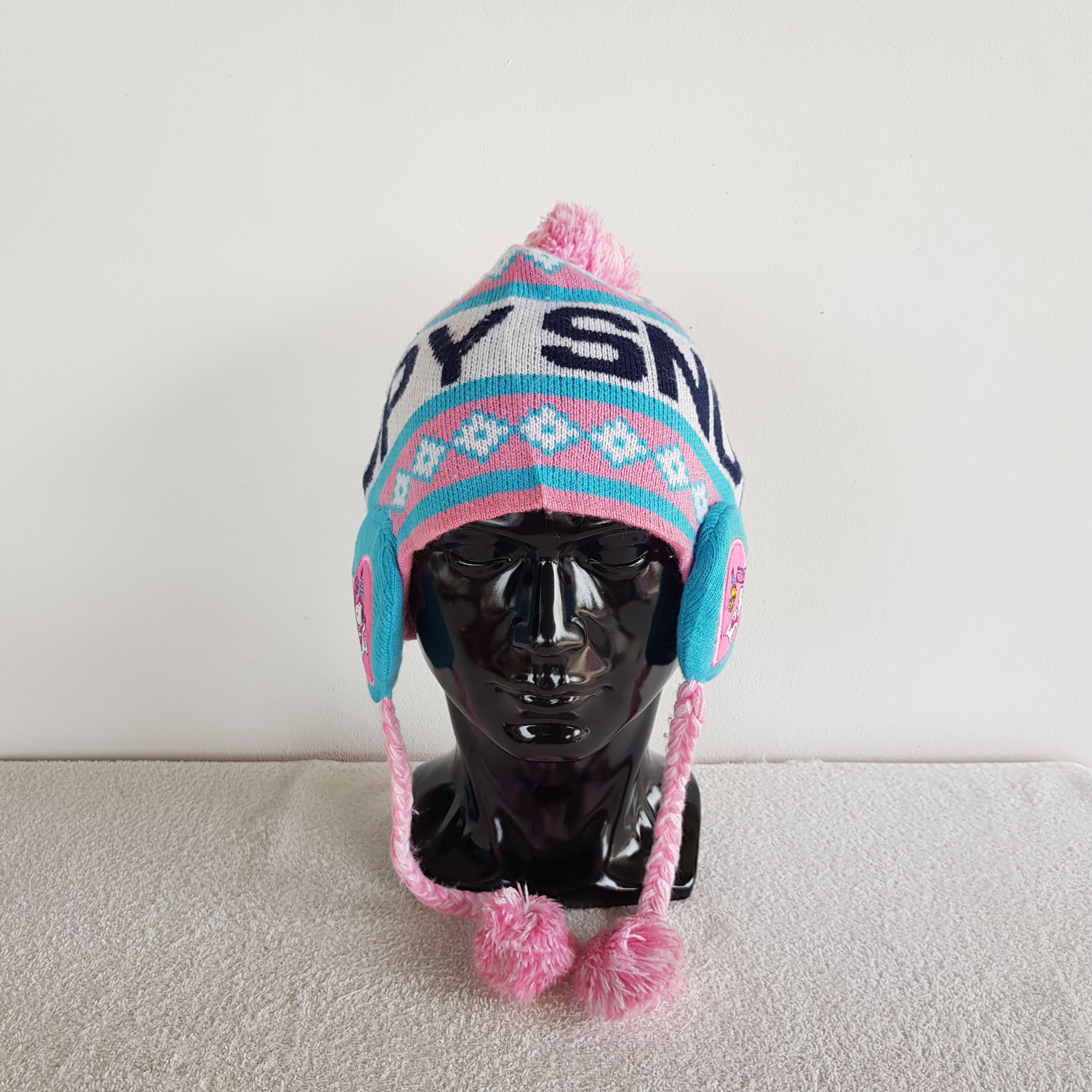 Peanuts Vintage Snoopy Earflap Beanie Funny Snow Cap Hats. Size ONE SIZE - 3 Thumbnail
