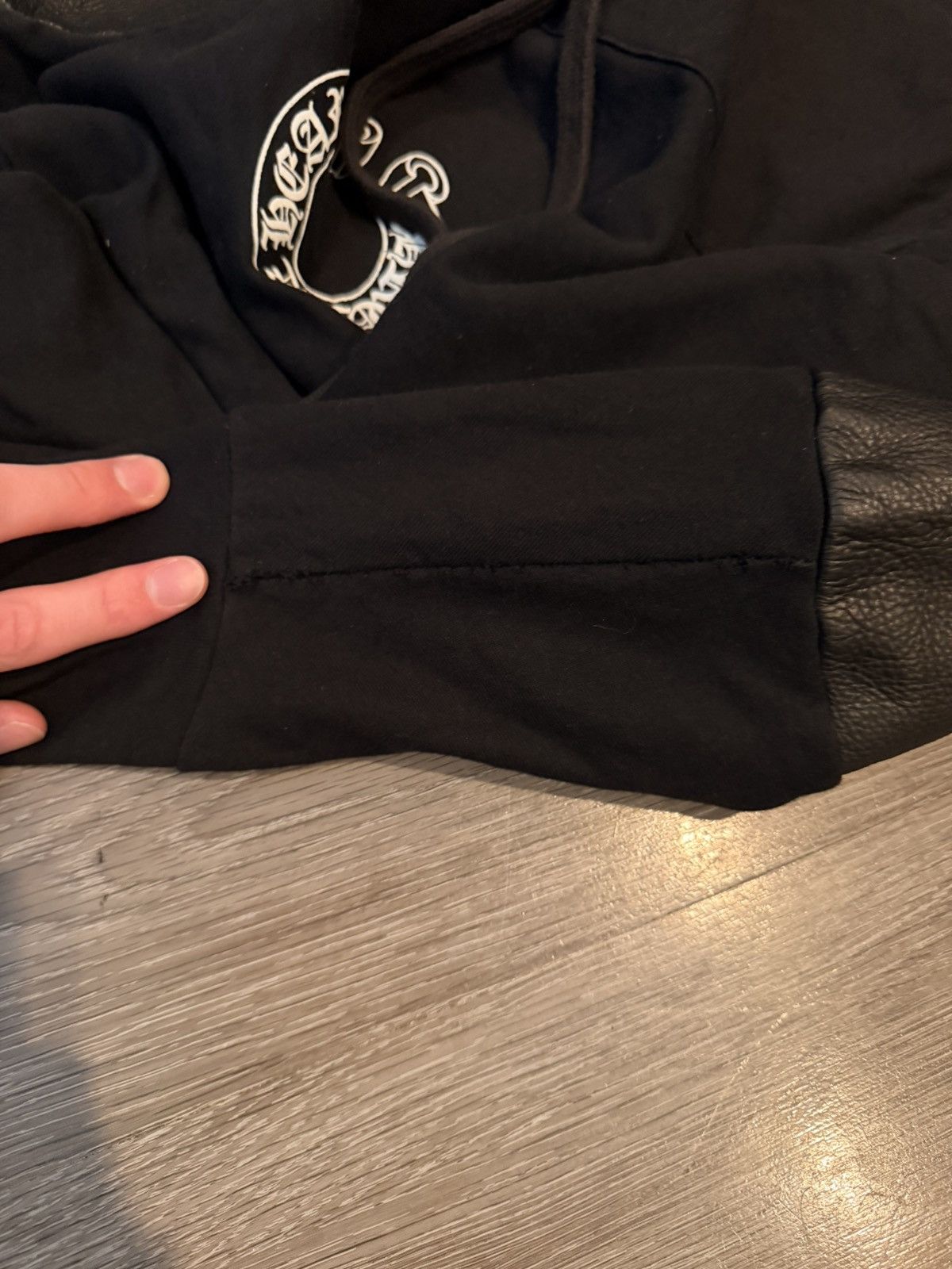 Chrome Hearts Chrome Hearts Sample Heavyweight Leather Sleeve Hoodie Size US S / EU 44-46 / 1 - 8 Thumbnail
