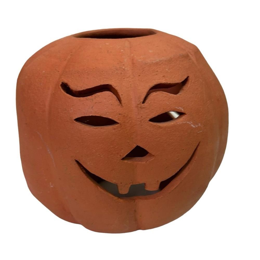 Designer Vintage Terracotta Jack-o-lantern W Multiple Faces Size ONE SIZE - 2 Thumbnail