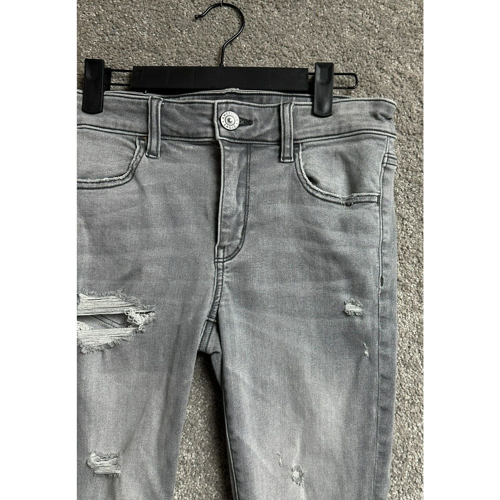 American Eagle Outfitters American Eagle Jeggings Womens 6 Short Distressed Ripped Size 28" / US 6 / IT 42 - 4 Thumbnail