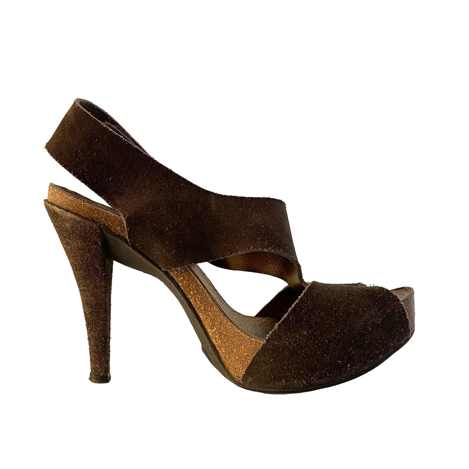 Pedro Garcia Pedro Garcia Patty1 Suede Cork T Strap Sandals Size 6 EU36.5 Size US 6 / IT 36 - 1 Thumbnail