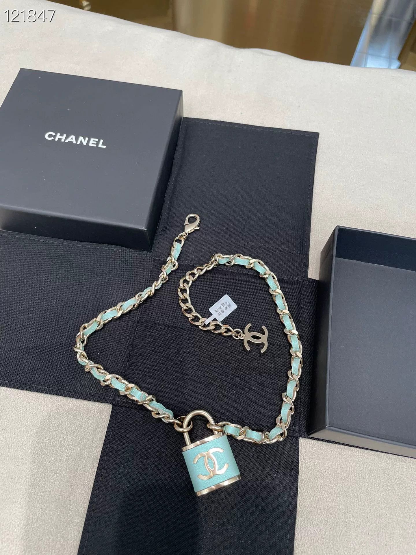 Chanel Chanel Lock Head Leather Rope Necklace Size ONE SIZE - 1 Thumbnail
