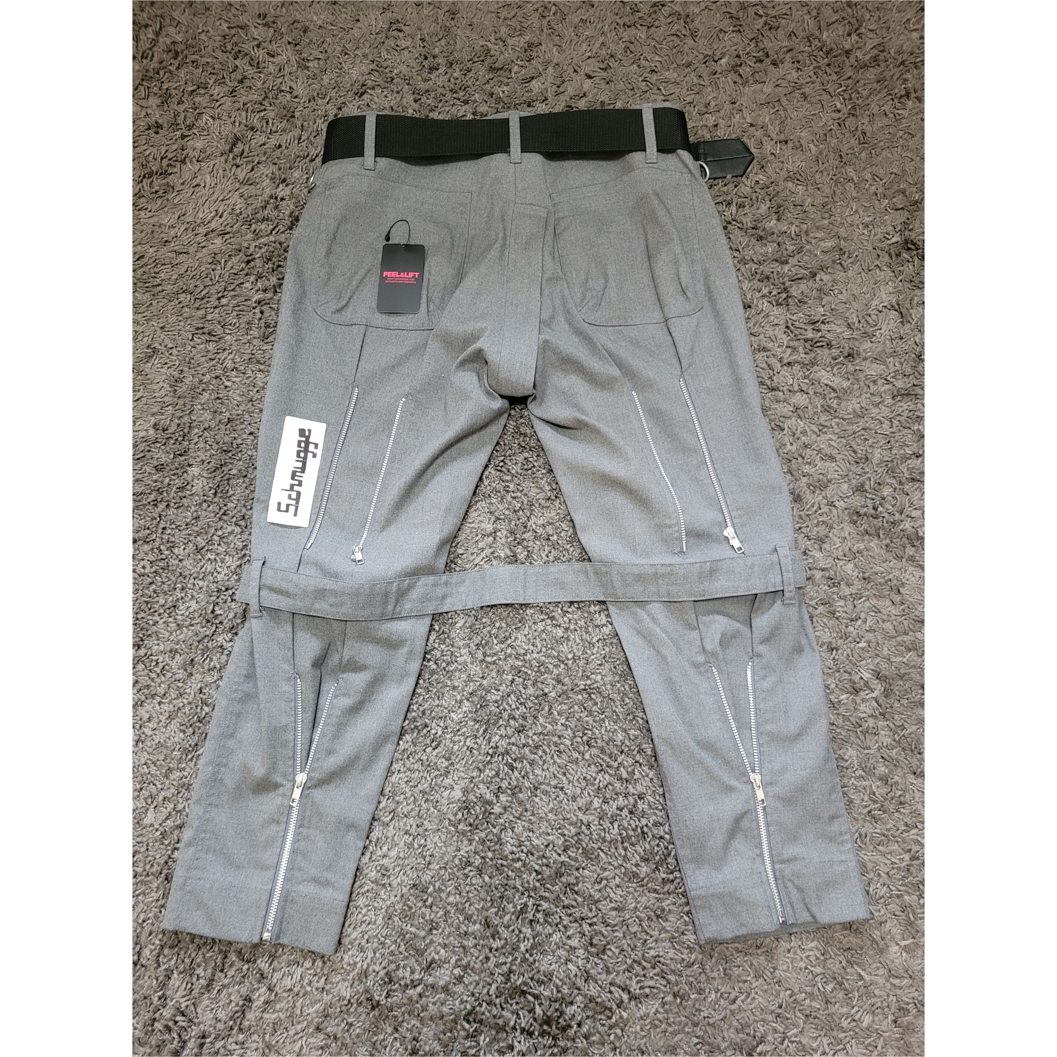 PEEL&LIFT PEEL&LIFT GRAY BONDAGE TROUSERS PANTS FRAGMENT Size US 35 - 2 Thumbnail
