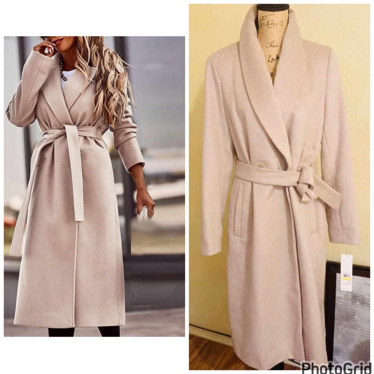 Calvin Klein Calvin Klein Belted Wool Coat Size M / US 6-8 / IT 42-44 - 1 Thumbnail