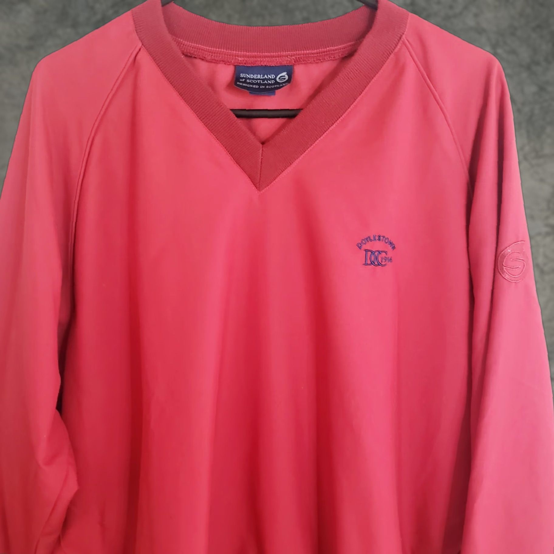 Rains Sunderland Of Scotland Men's L Jacket Windbreaker Golf Rain Pullover Red Nylon Vintage 90s Retro Logo Georgia Clr Mens Size US L / EU 52-54 / 3 - 1 Thumbnail