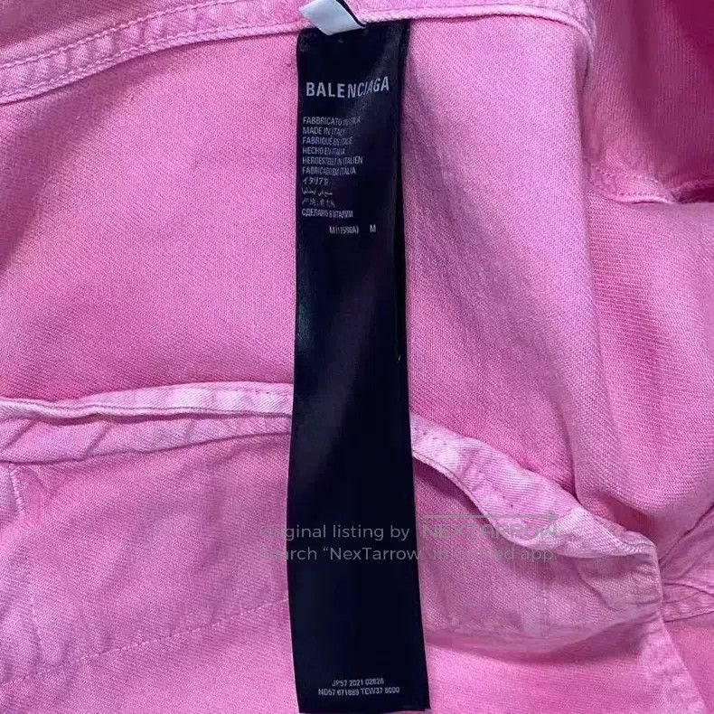 Balenciaga Balenciaga Pink Washed Denim Jacket Size US M / EU 48-50 / 2 - 6 Thumbnail