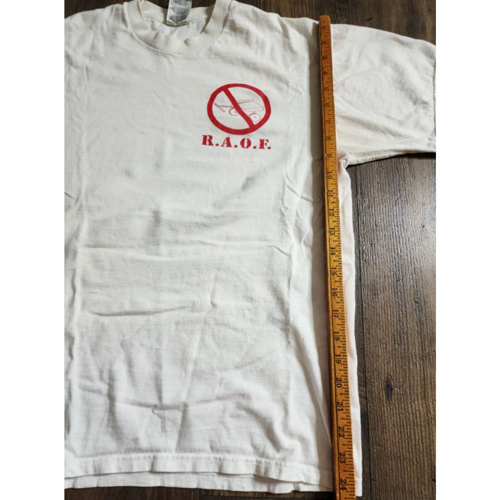 Fruit Of The Loom Vintage Mens L T-Shirt 90s Classic Distressed Double Sided White Cotton Fruit of the Loom Crew Neck Short Sleeve Logo Printed/Prewashed Durable Mens Size US L / EU 52-54 / 3 - 4 Thumbnail