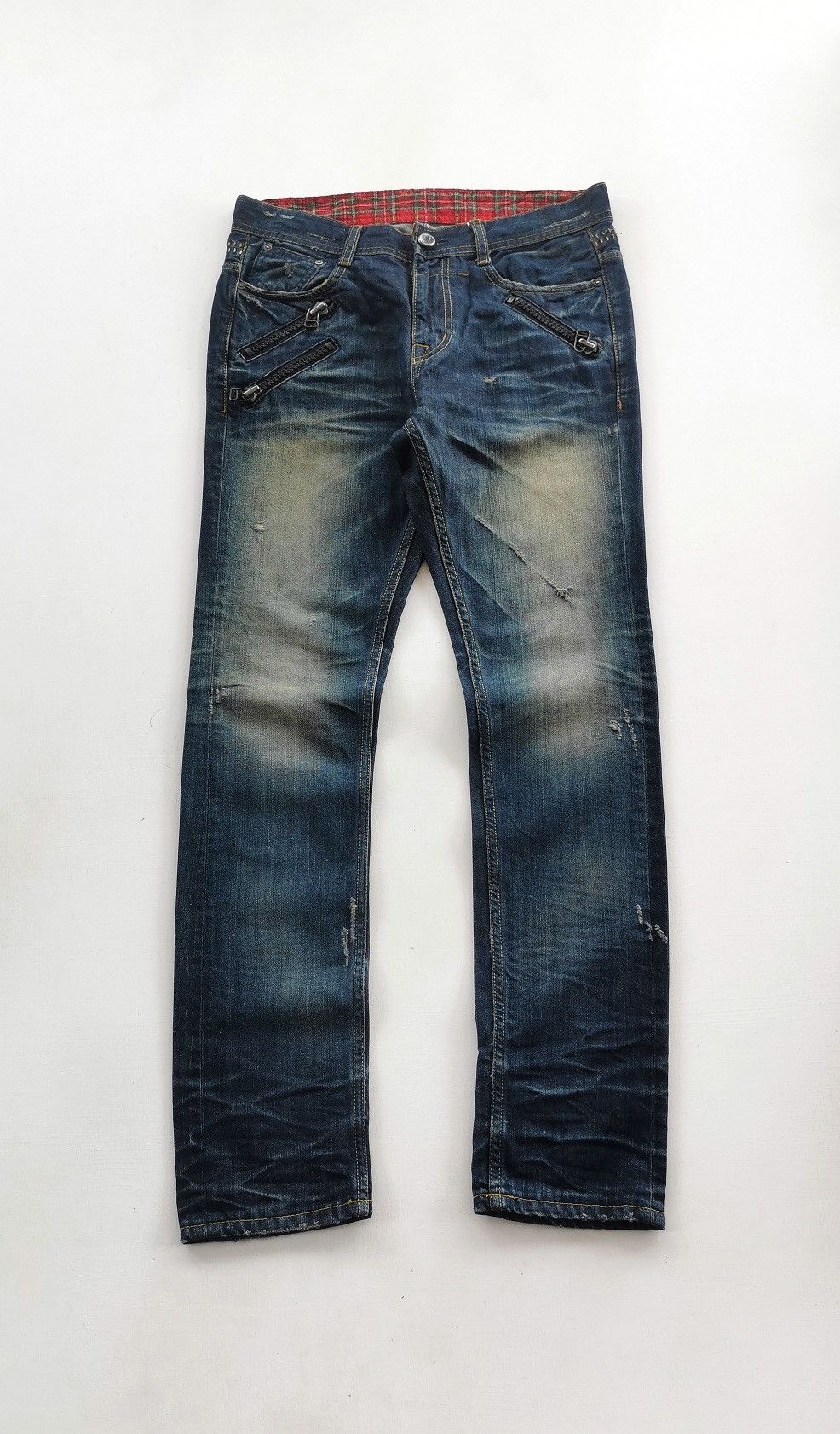 Japanese Brand Mudwash Zipper Digreen Mighty Denim Jeans Size US 32 / EU 48 - 2 Thumbnail