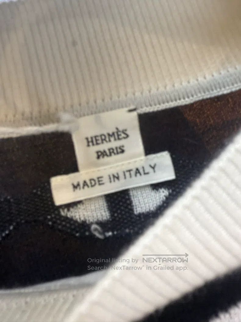 Hermes Hermes Blue Black and White Pig Nose Knit Sweater, Size 36 Size XS / US 0-2 / IT 36-38 - 4 Thumbnail