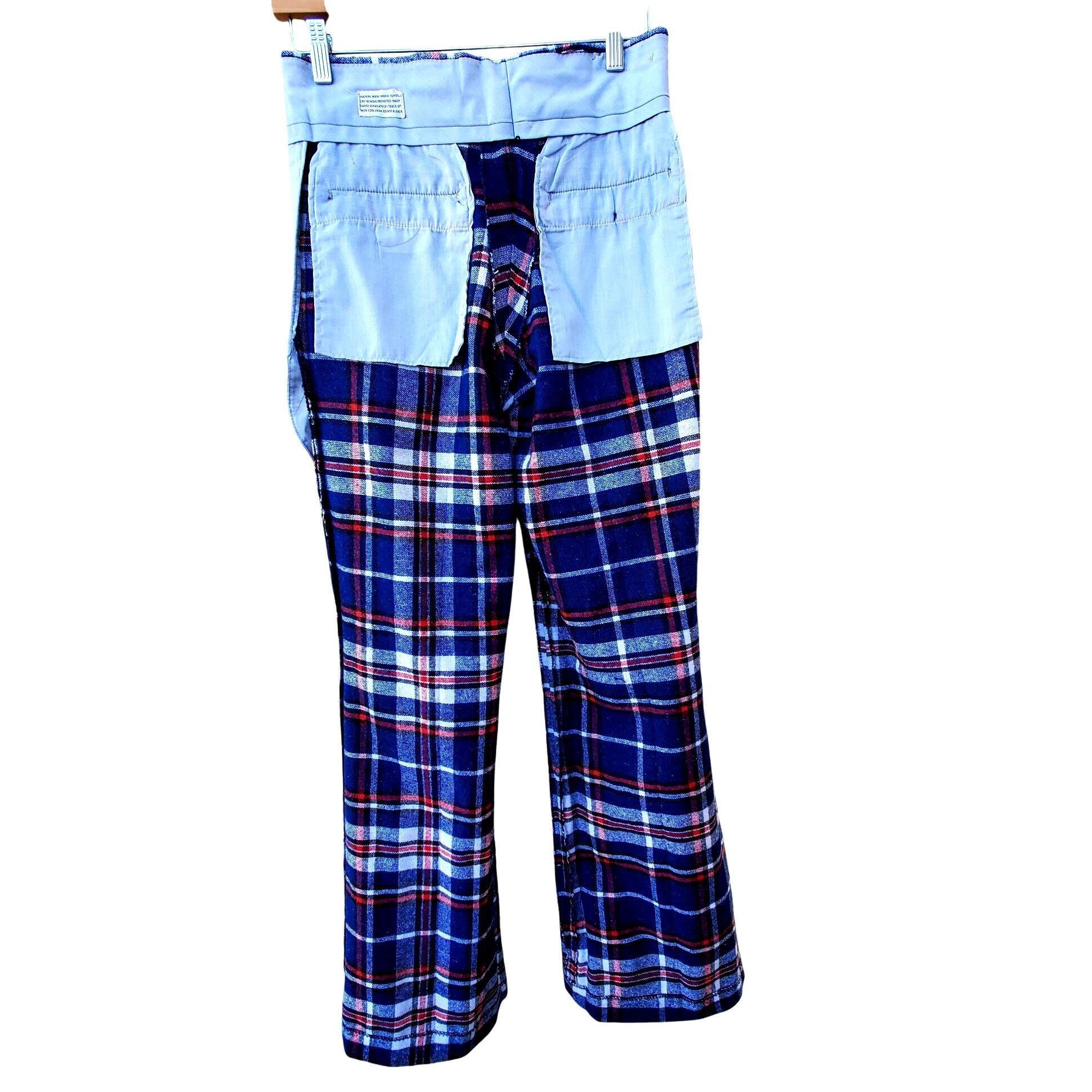 Other Vintage 60s Mod Pants Women 4 Blue Red White Plaid Flared Cu Size 27" / US 4 / IT 40 - 11 Thumbnail