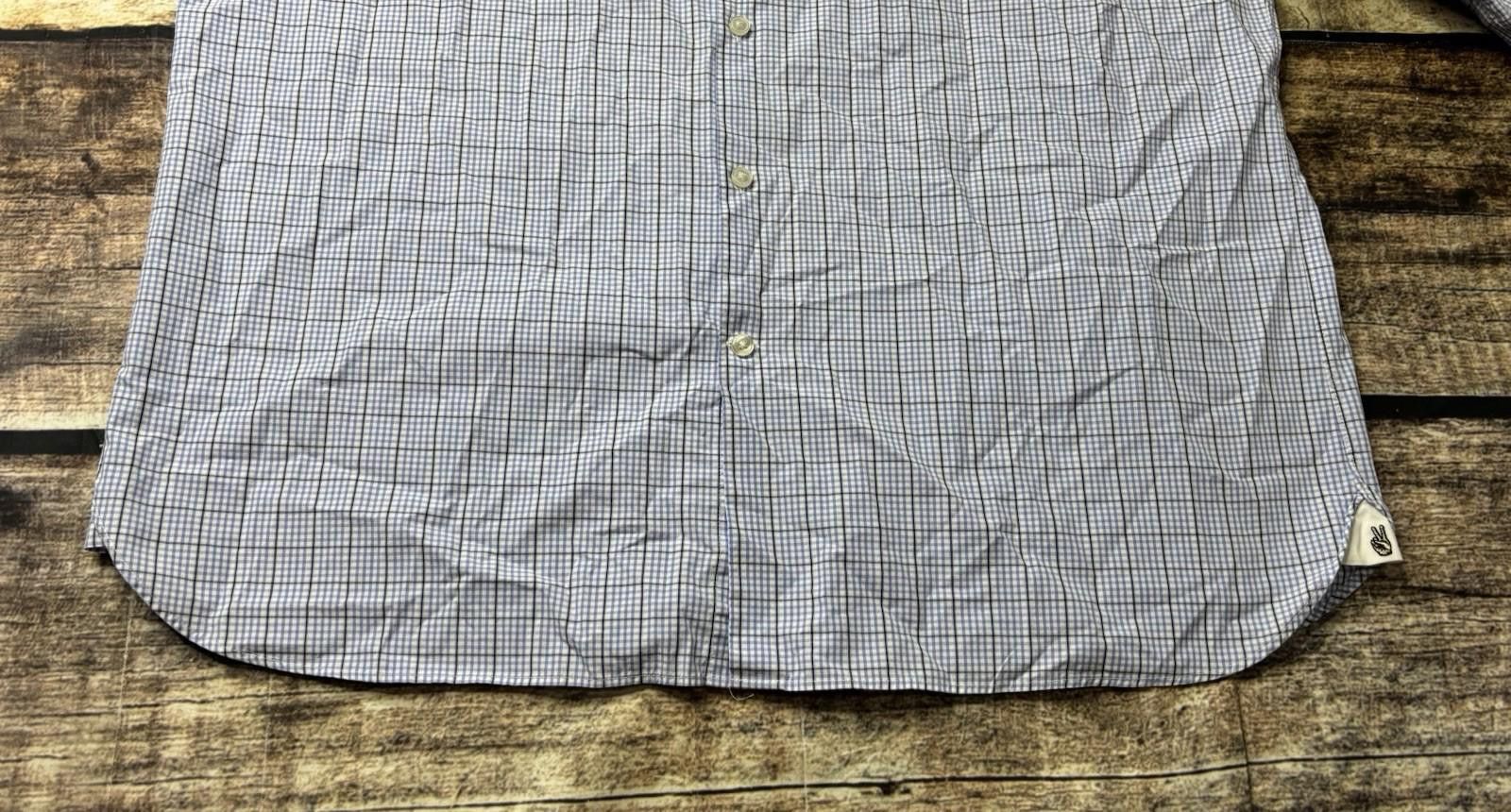 John Varvatos John Varvatos Shirt Men's 17.5 34/35 Plaid Cutaway Collar Size US XXL / EU 58 / 5 - 4 Thumbnail