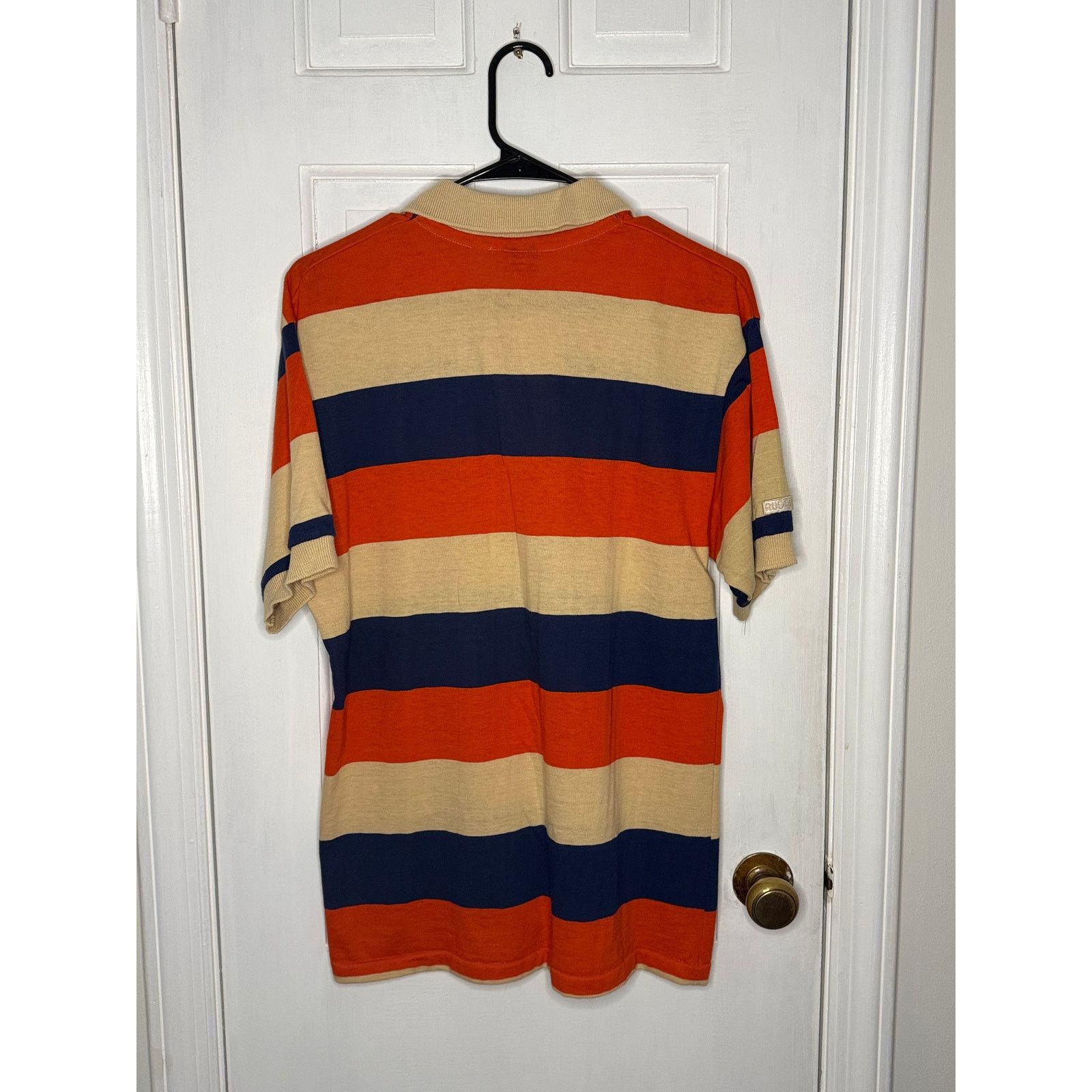 Gant Rugger GANT Rugger Men's Stripped Polo Orange/Cream/Blue XL Size US XL / EU 56 / 4 - 4 Thumbnail